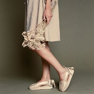 Anthropologie Naguisa espadrilles satin ribbon us9